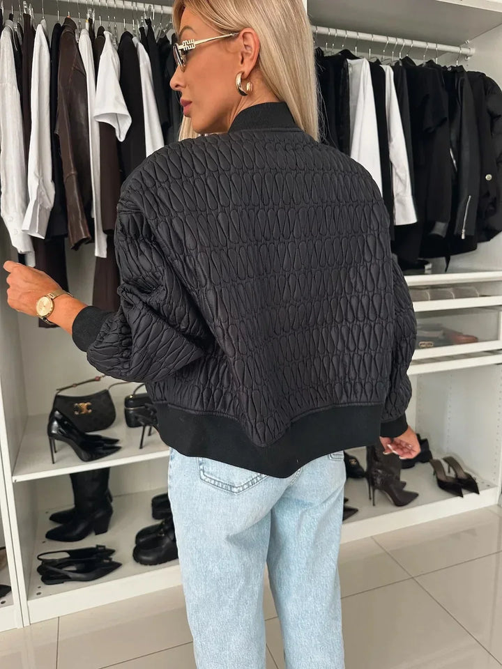 Sophie | Textured Quilted Bomber Jacket