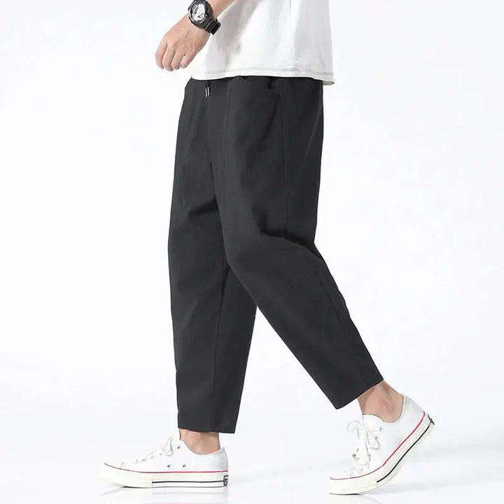 Men's Cropped Drawstring Harem Pants