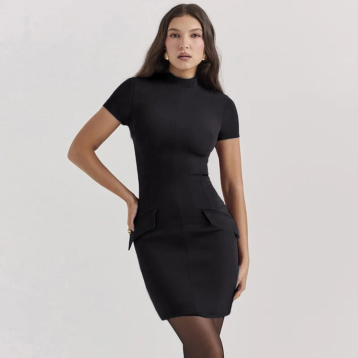 Selene | High Neck Tailored Mini Dress