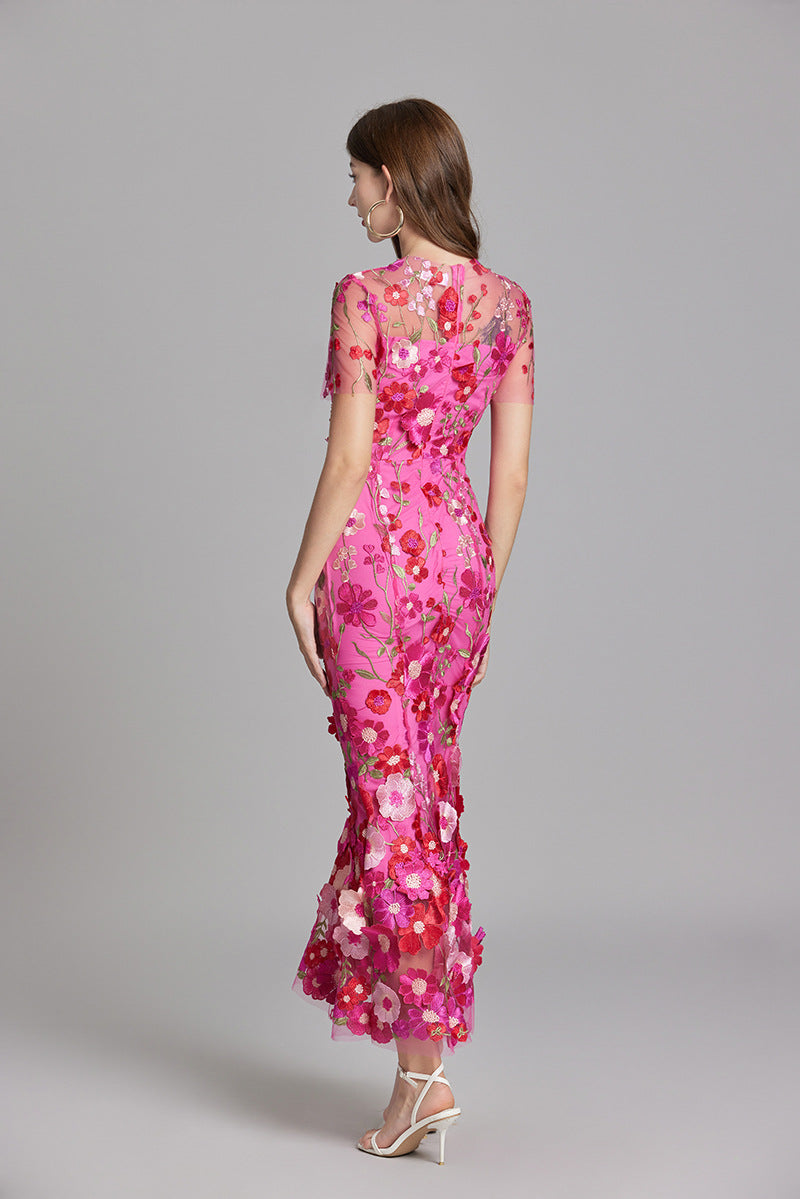 Larissa | Elegant Sheer Mesh Wedding Guest Cocktail Dress