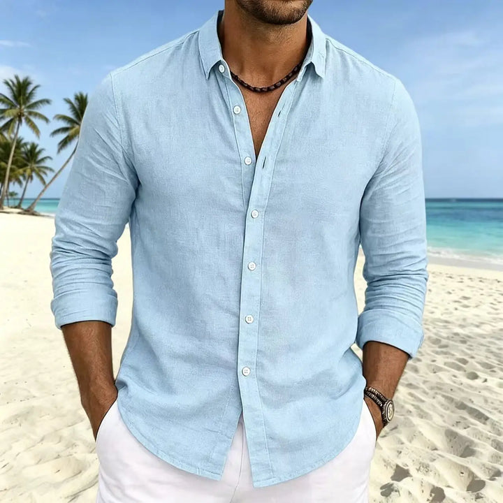 Men's Linen Long-Sleeve Resort Shirt
