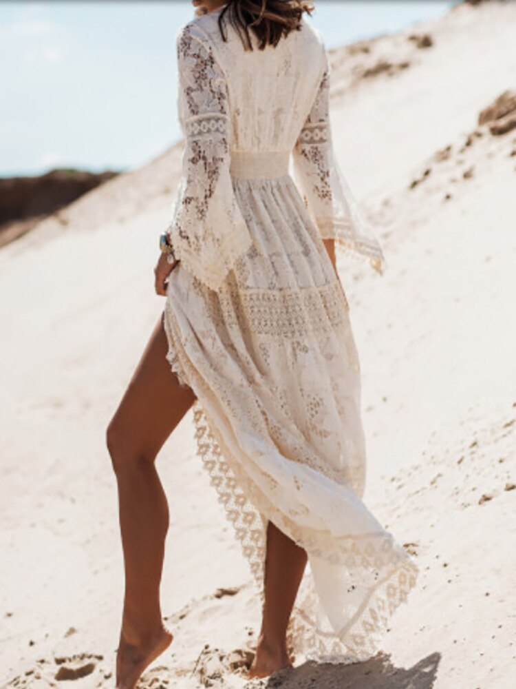 Women's Boho Lace Maxi Dress