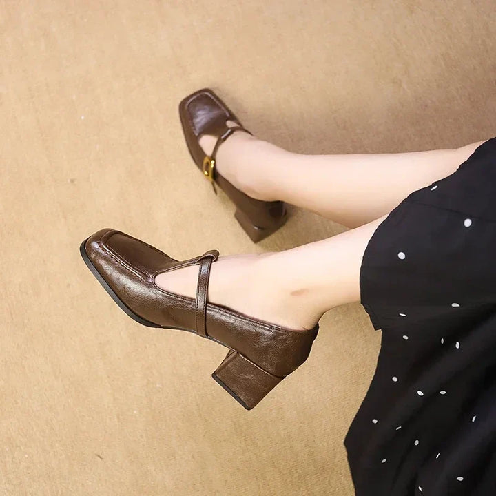 Womens Block Heel Mary Janes