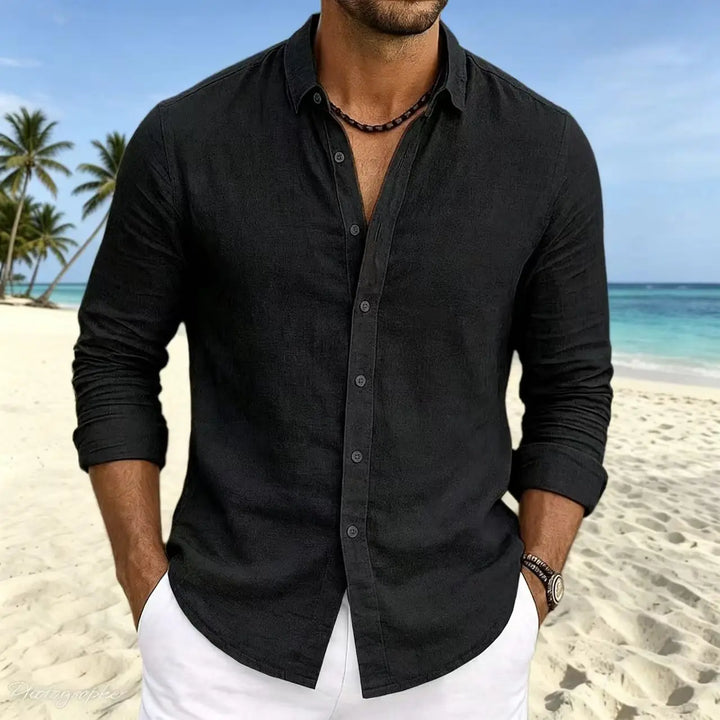 Men's Linen Long-Sleeve Resort Shirt