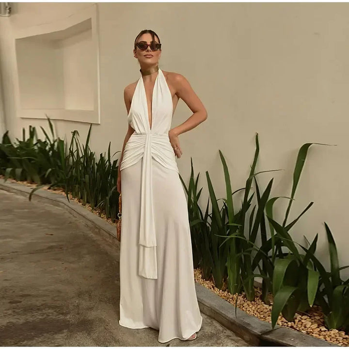 Amelia | Halter Neck Formal Maxi Dress