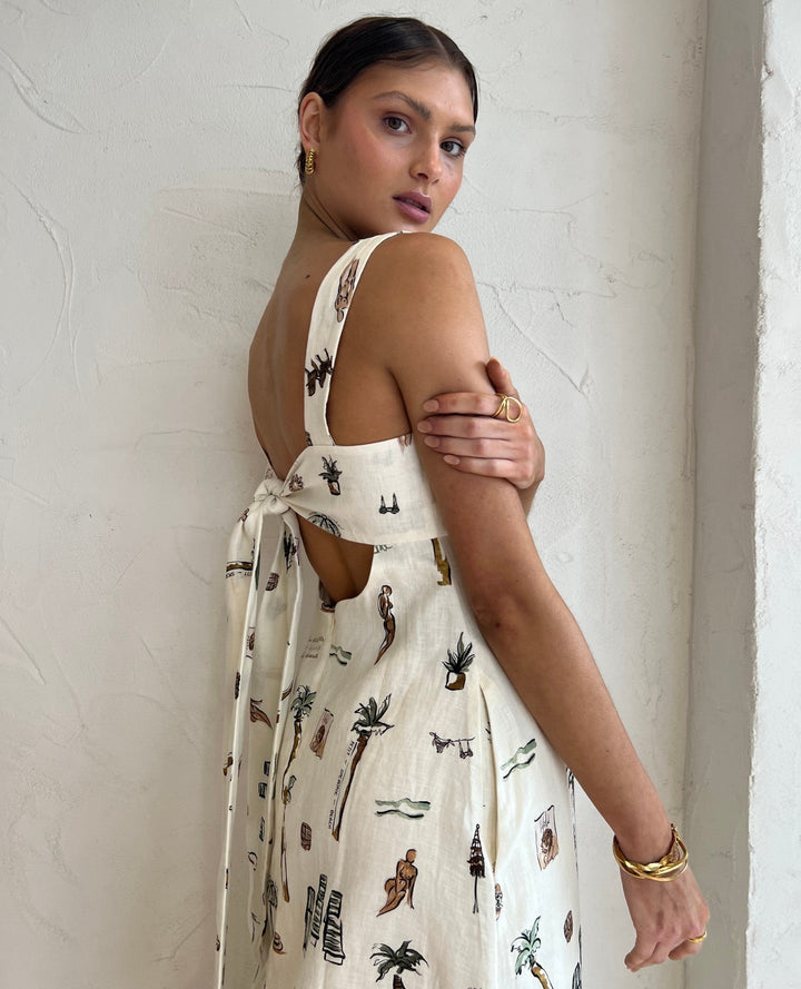 Eliana | Printed Square Neck Maxi Dress