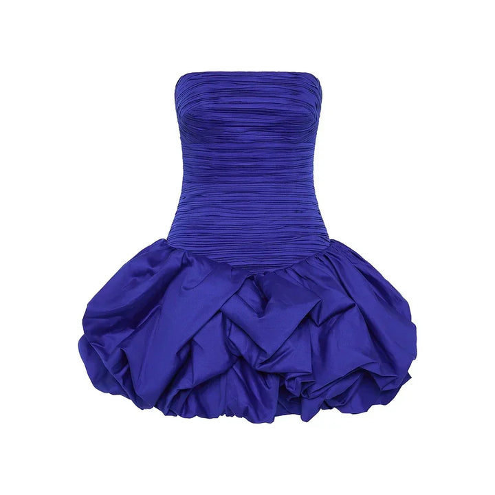 Alessia | Floral Strapless Bubble Hem Mini Dress