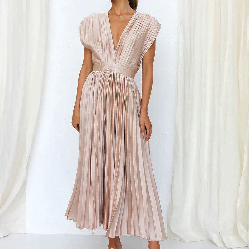 Eliana | Flowing Pleated Occasion Midi Dress