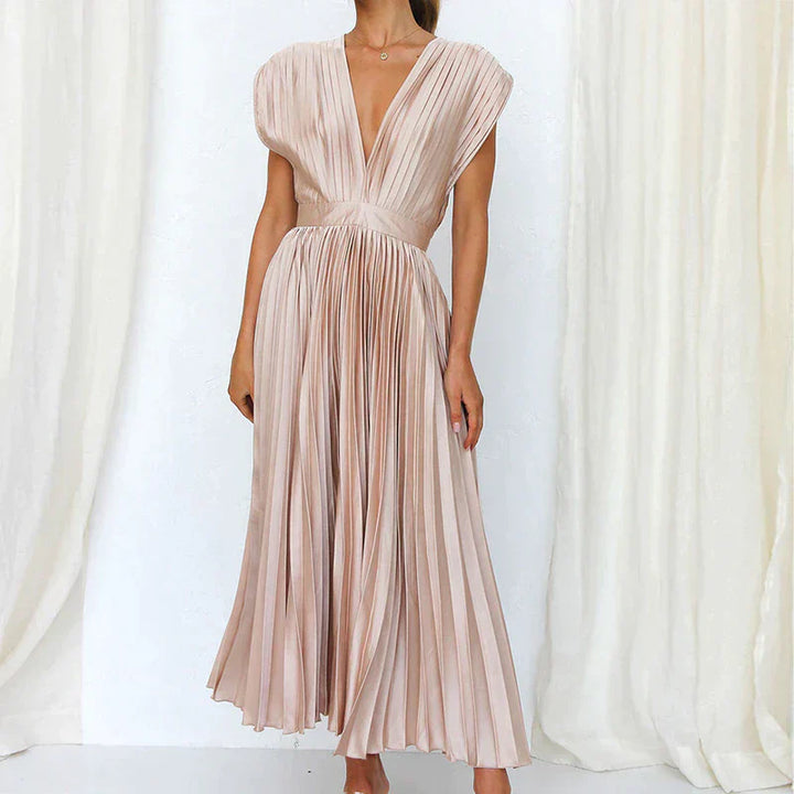 Eliana | Flowing Pleated Occasion Midi Dress