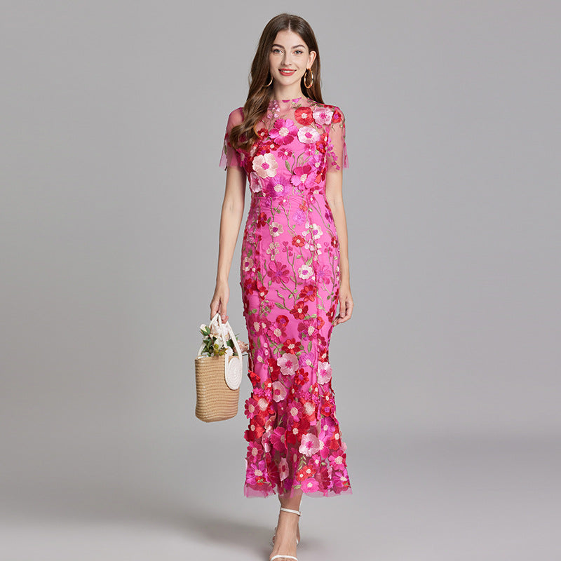 Larissa | Elegant Sheer Mesh Wedding Guest Cocktail Dress