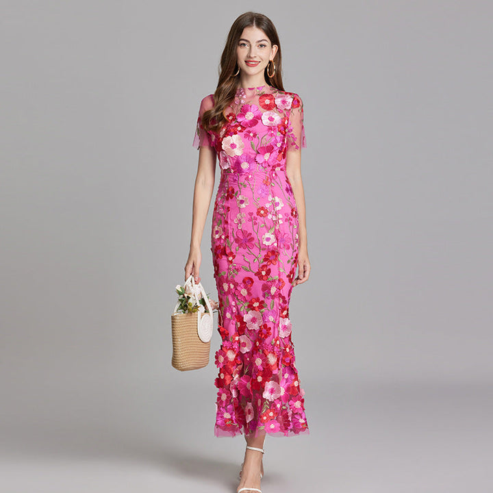 Larissa | Elegant Sheer Mesh Wedding Guest Cocktail Dress