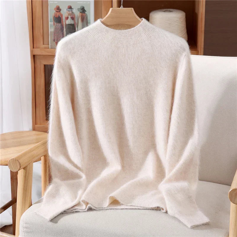 Men's Fuzzy Knit Mock Neck Jumper