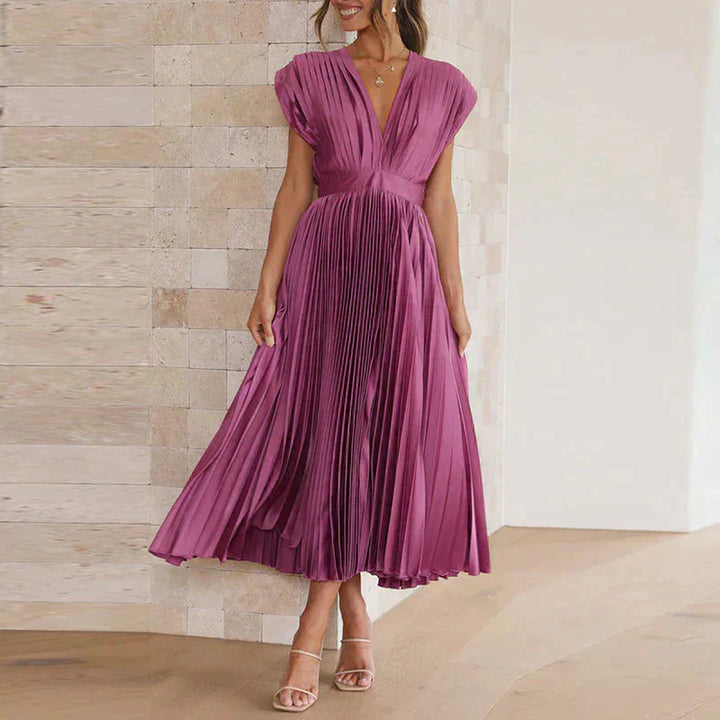 Eliana | Flowing Pleated Occasion Midi Dress