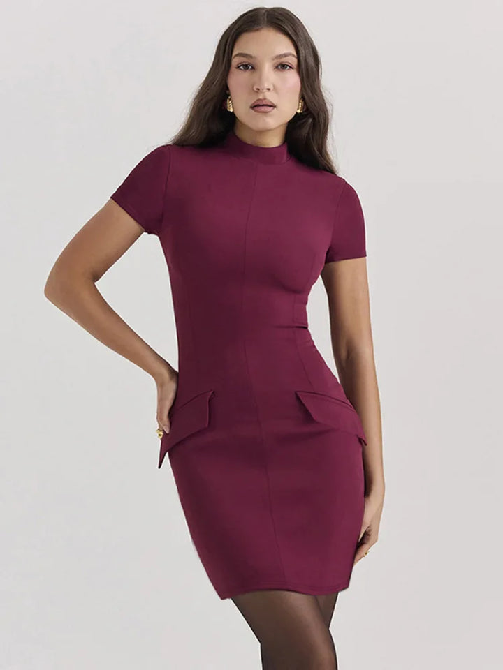 Selene | High Neck Tailored Mini Dress