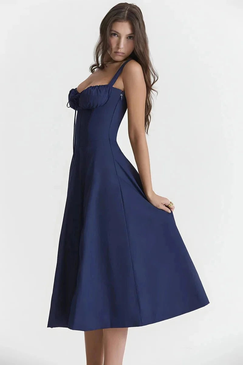 Sweetheart Neck Floral Midi Dress