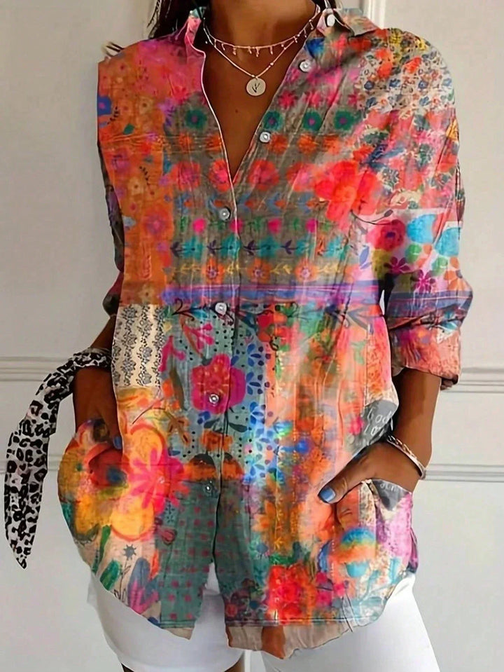 Women's Floral Button Up Blouse