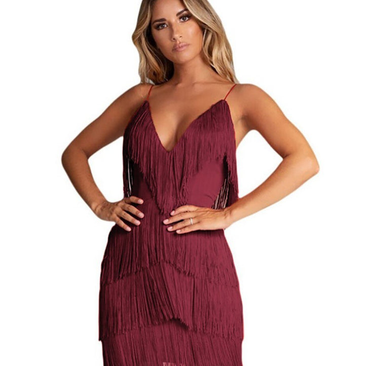Clara | Glamorous Layered Fringe Cocktail Dress