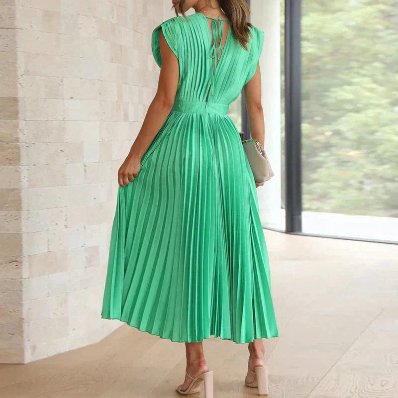 Eliana | Flowing Pleated Occasion Midi Dress