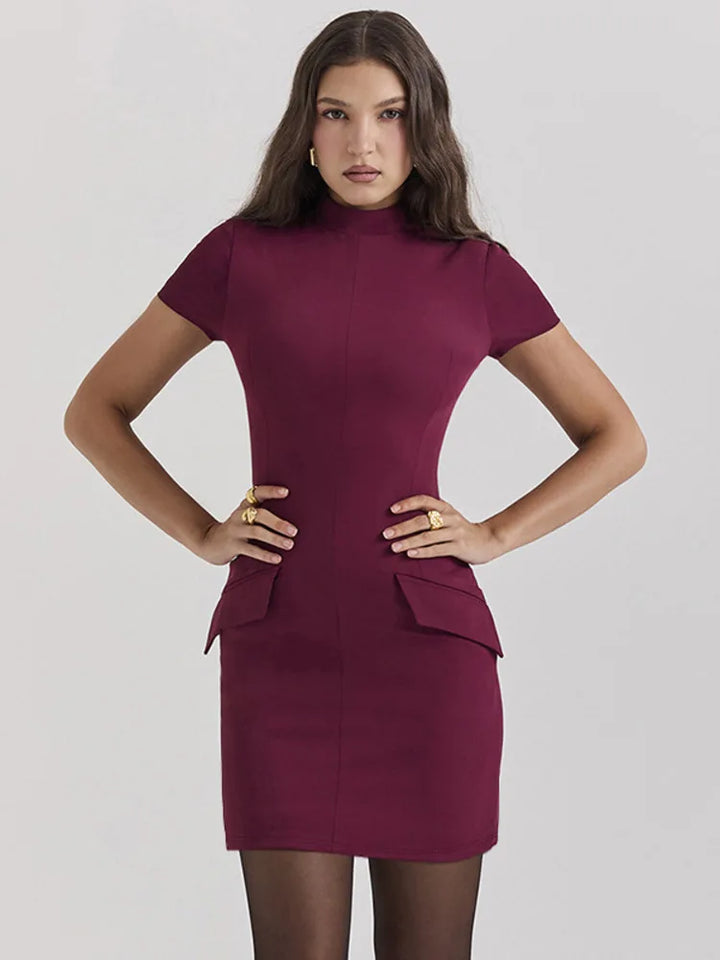 Selene | High Neck Tailored Mini Dress