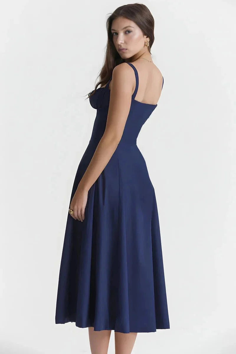 Sweetheart Neck Floral Midi Dress