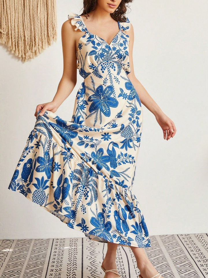 Sienna | Floral Ruffle Strap Maxi Dress