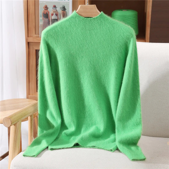 Men's Fuzzy Knit Mock Neck Jumper