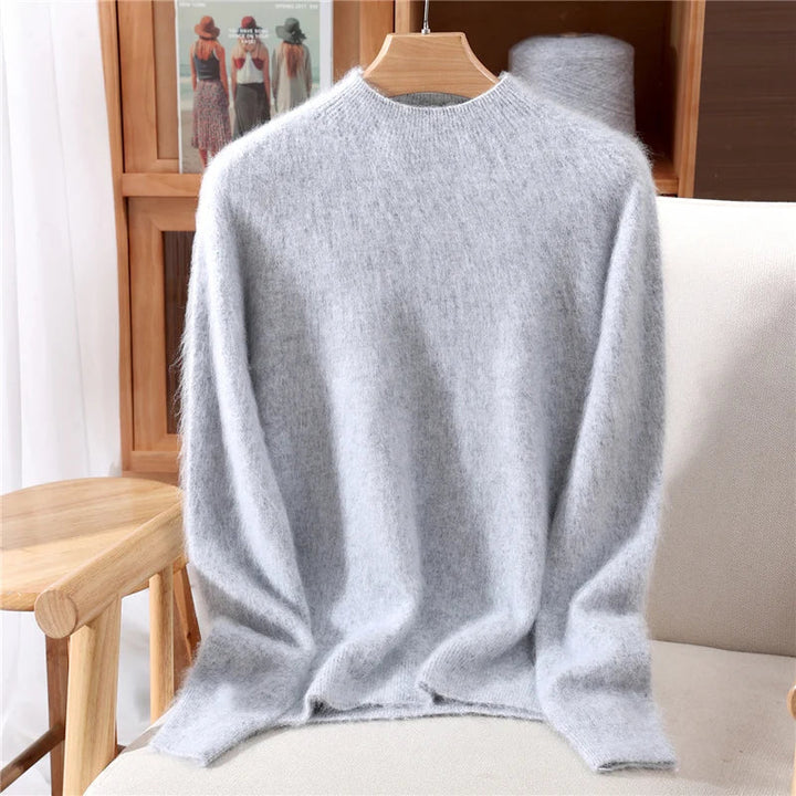 Men's Fuzzy Knit Mock Neck Jumper