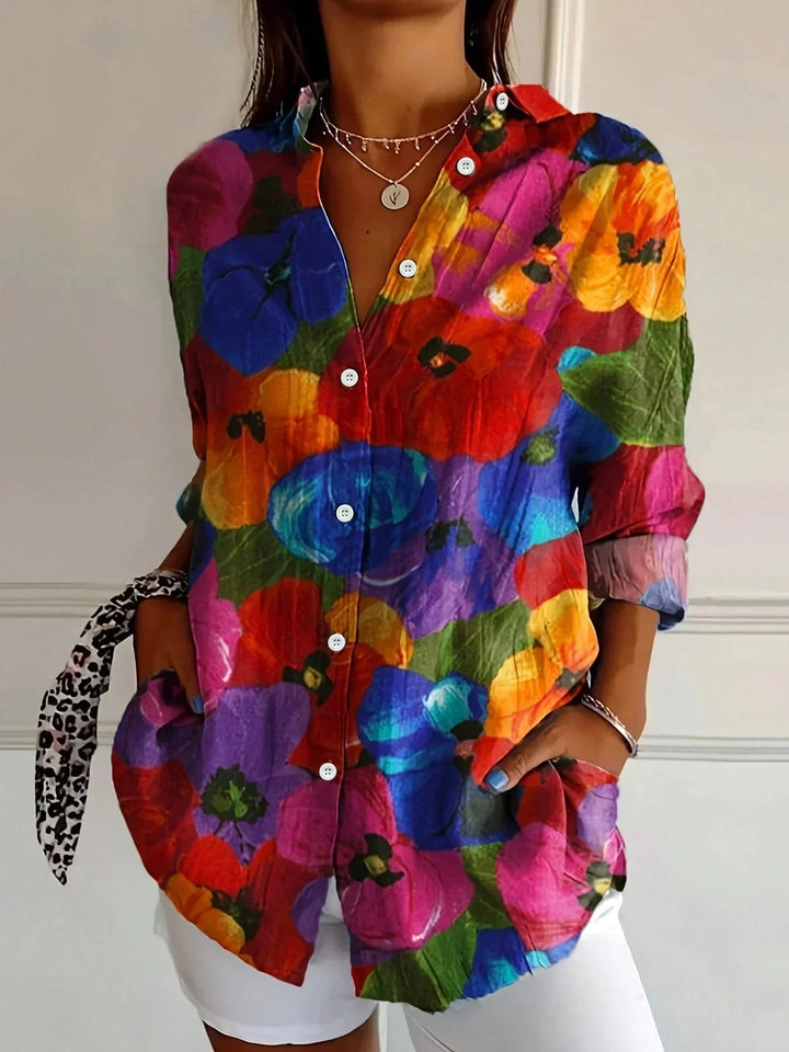 Women's Floral Button Up Blouse