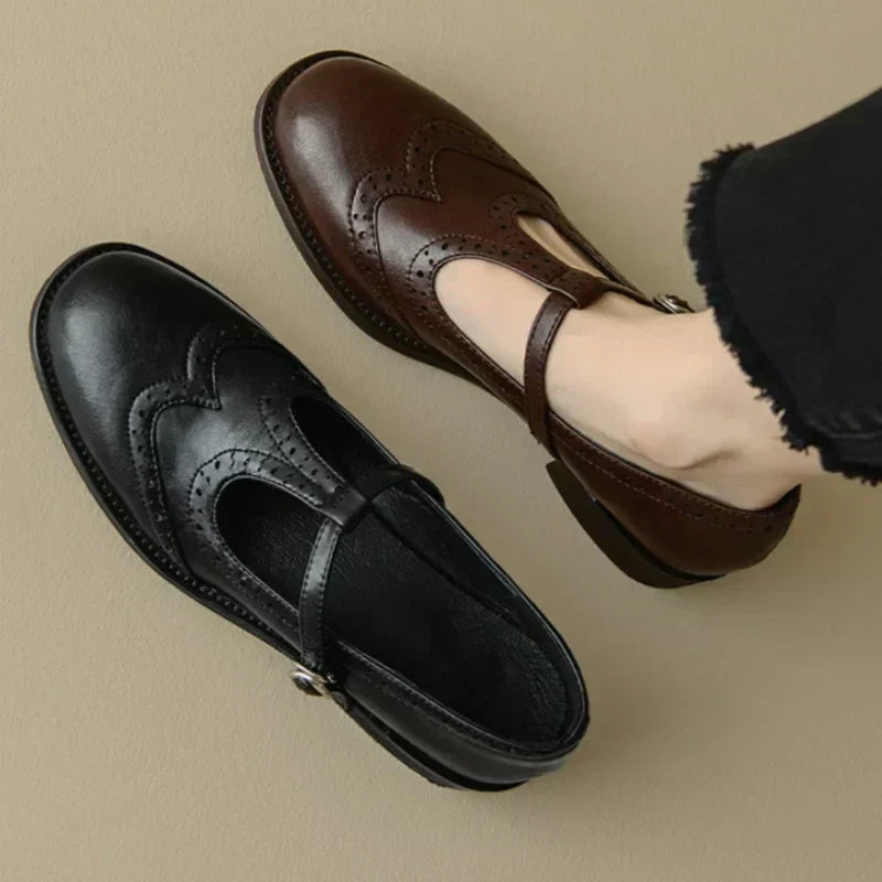 Vintage Leather Mary Jane Flats