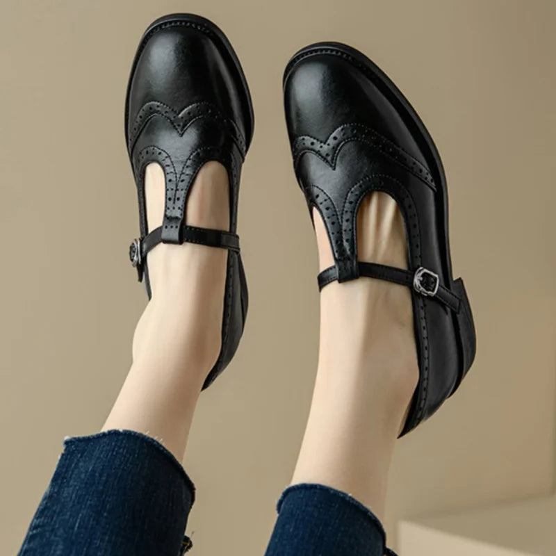 Vintage Leather Mary Jane Flats