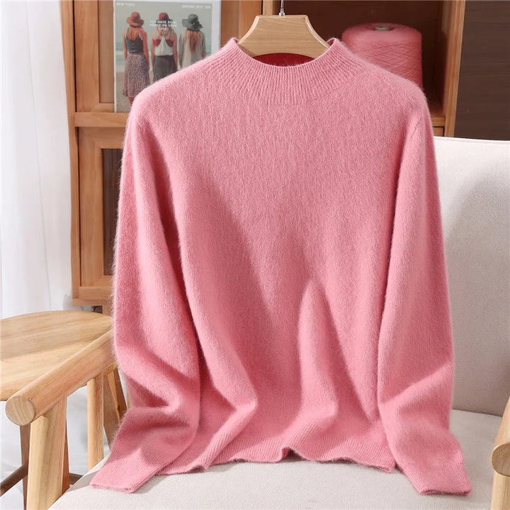 Men's Fuzzy Knit Mock Neck Jumper