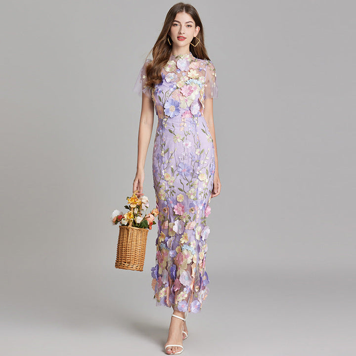 Larissa | Elegant Sheer Mesh Wedding Guest Cocktail Dress