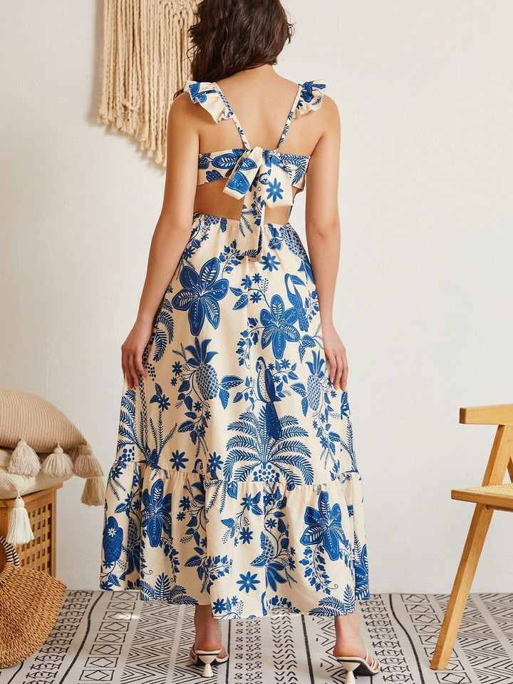 Sienna | Floral Ruffle Strap Maxi Dress