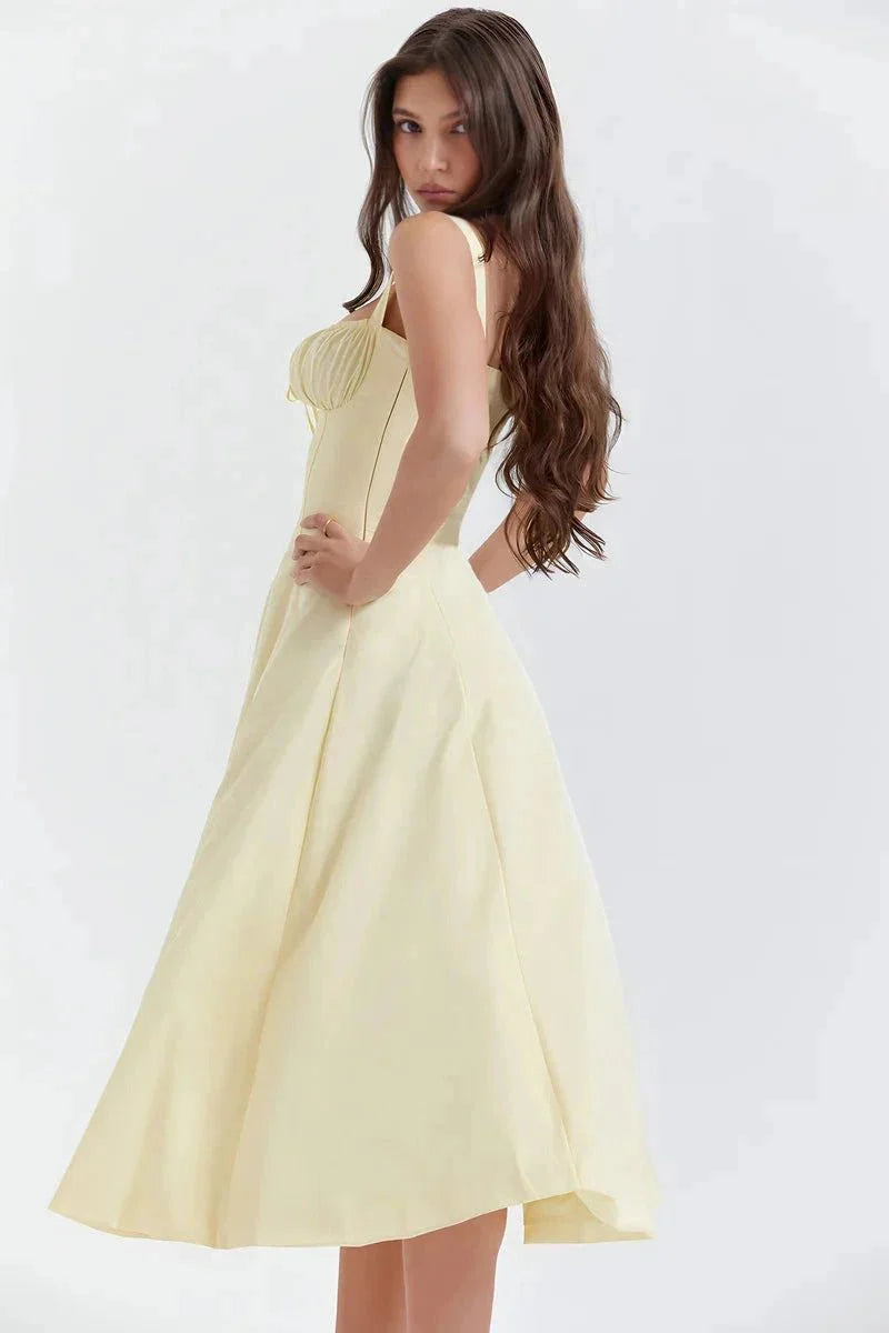 Sweetheart Neck Floral Midi Dress