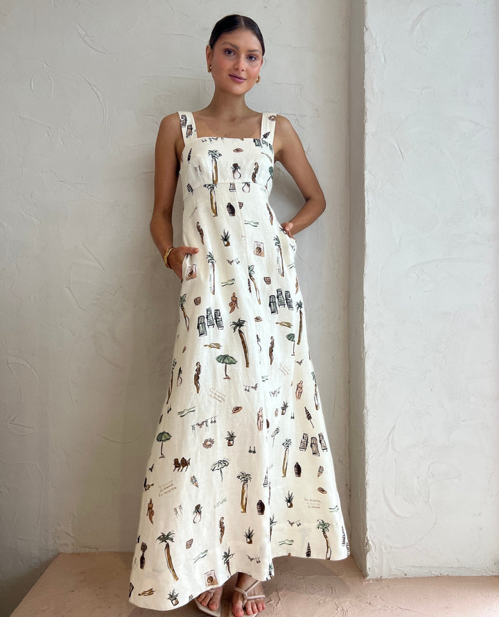 Eliana | Printed Square Neck Maxi Dress