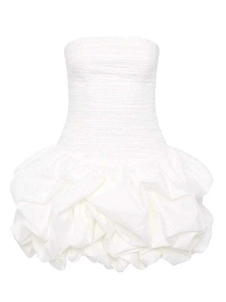 Alessia | Floral Strapless Bubble Hem Mini Dress
