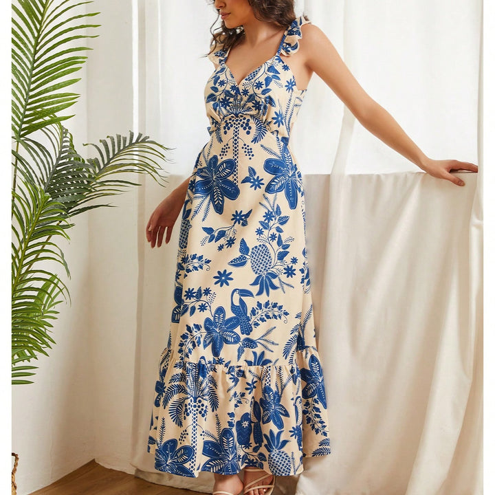 Sienna | Floral Ruffle Strap Maxi Dress