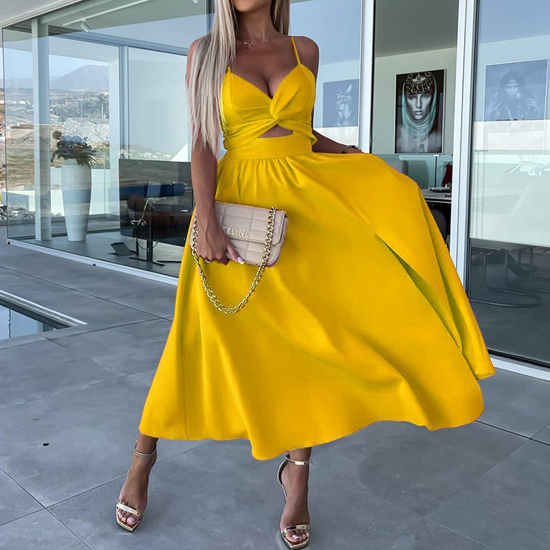 Isabella | Twist Front Occasion Midi Dress