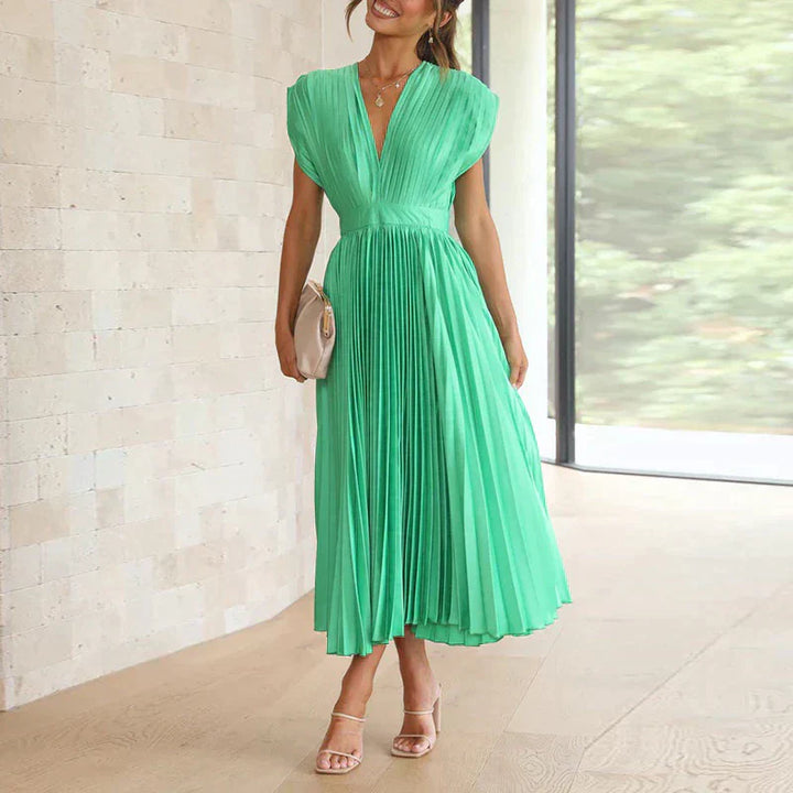 Eliana | Flowing Pleated Occasion Midi Dress