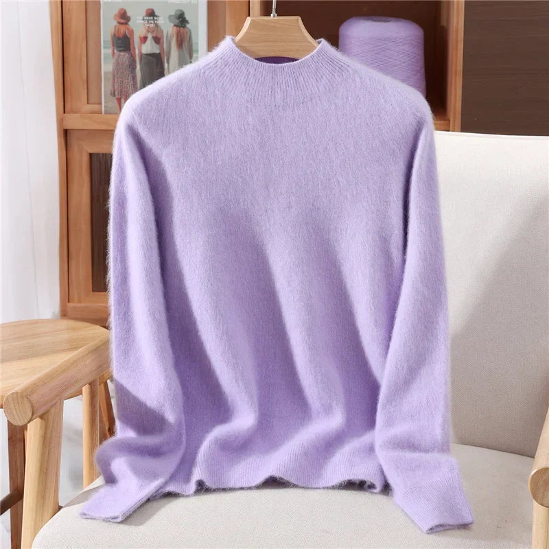 Men's Fuzzy Knit Mock Neck Jumper