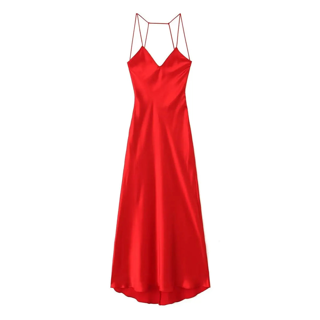 Scarlett | Satin Cowl Neck Maxi Dress