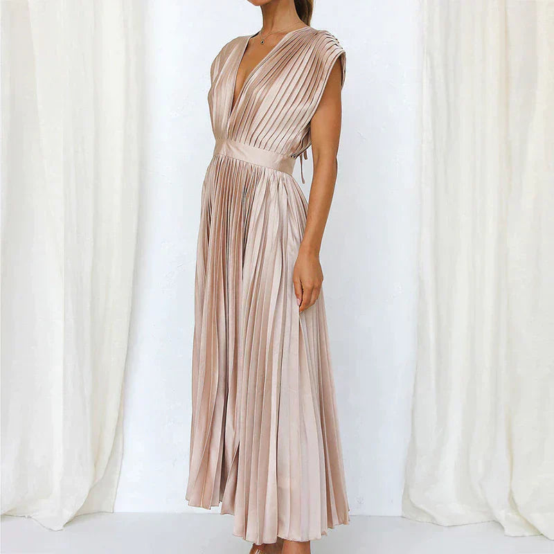 Eliana | Flowing Pleated Occasion Midi Dress