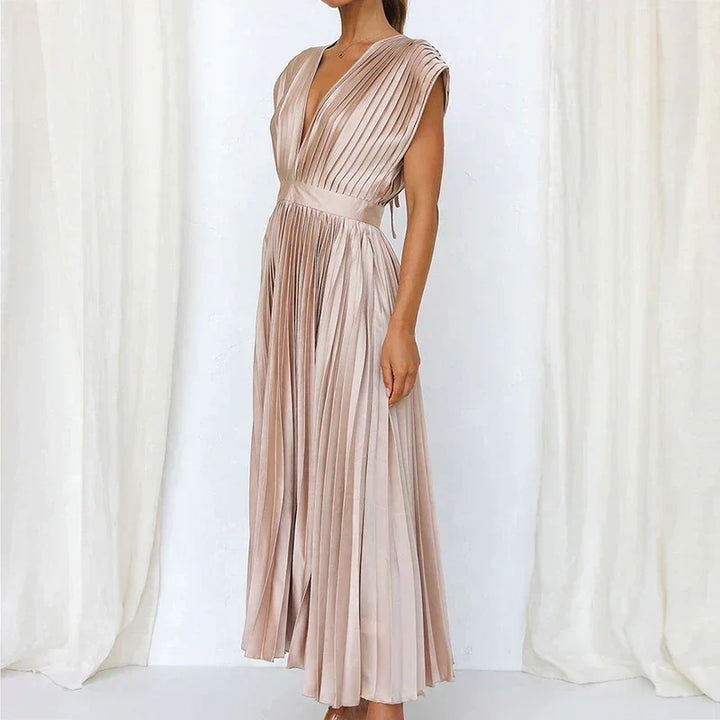 Eliana | Flowing Pleated Occasion Midi Dress