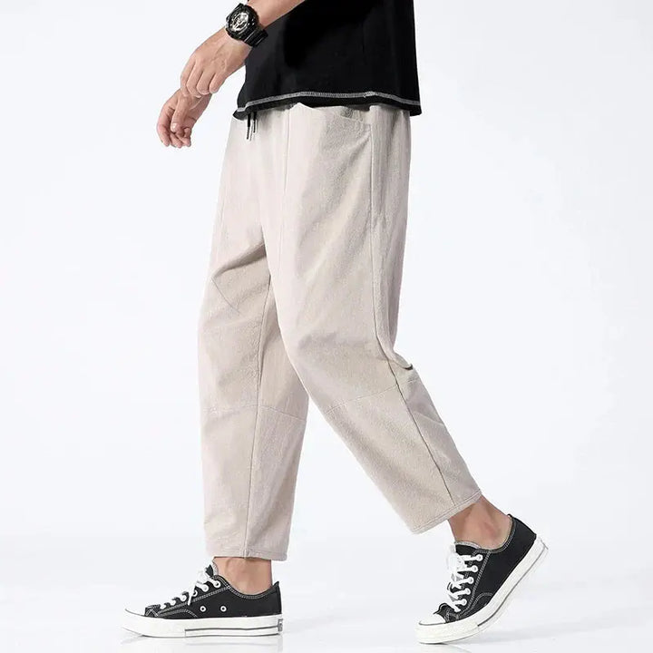 Men's Cropped Drawstring Harem Pants