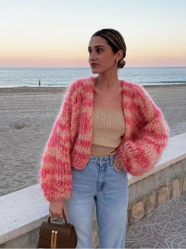 Isla | Multicolour Textured Knit Cardigan