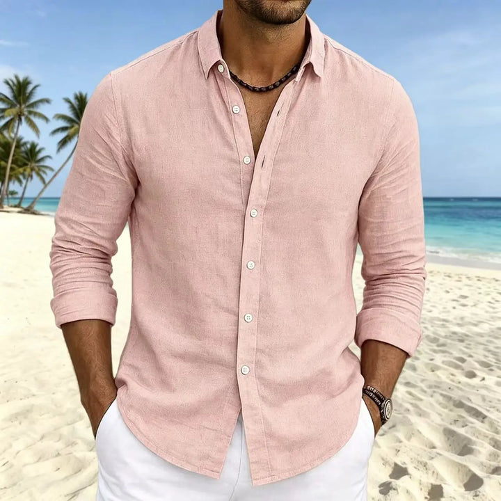 Men's Linen Long-Sleeve Resort Shirt