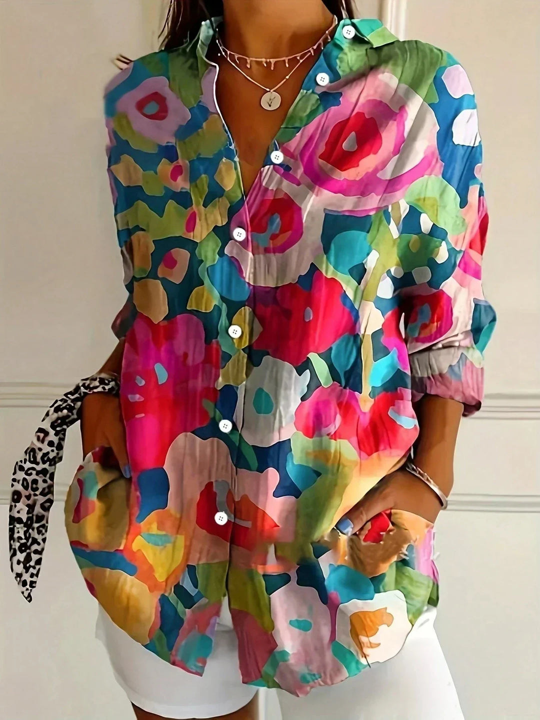 Women's Floral Button Up Blouse