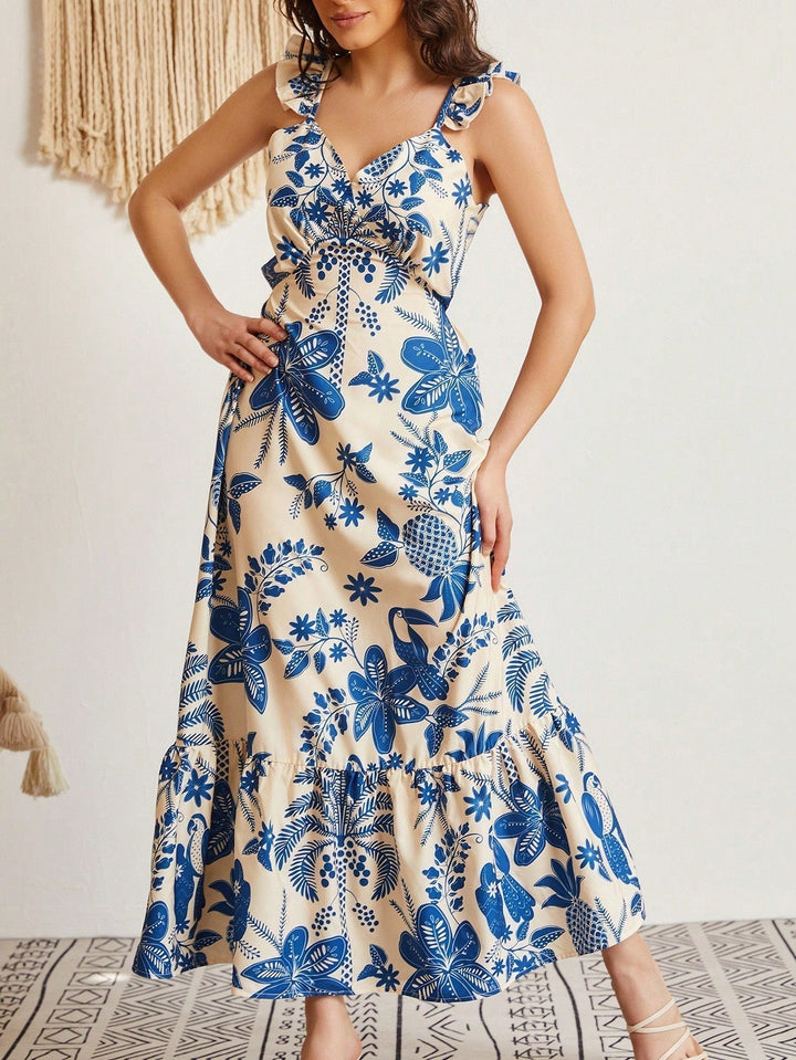 Sienna | Floral Ruffle Strap Maxi Dress