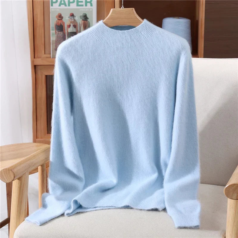 Men's Fuzzy Knit Mock Neck Jumper