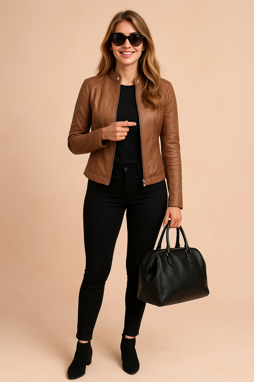 Women’s Fitted Biker Style Jacket